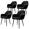 ESSZIMMERSTUHL Samt Schwarz 2er Set - Schwarz, Metall (60/84/58cm) - ECD-Germany