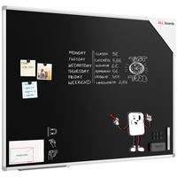 SCHWARZE magnetische Kreidetafel mit Alurahmen Premium EXPO 120x90cm - Schwarz, Metall (120/90/1.6cm) - ALLboards