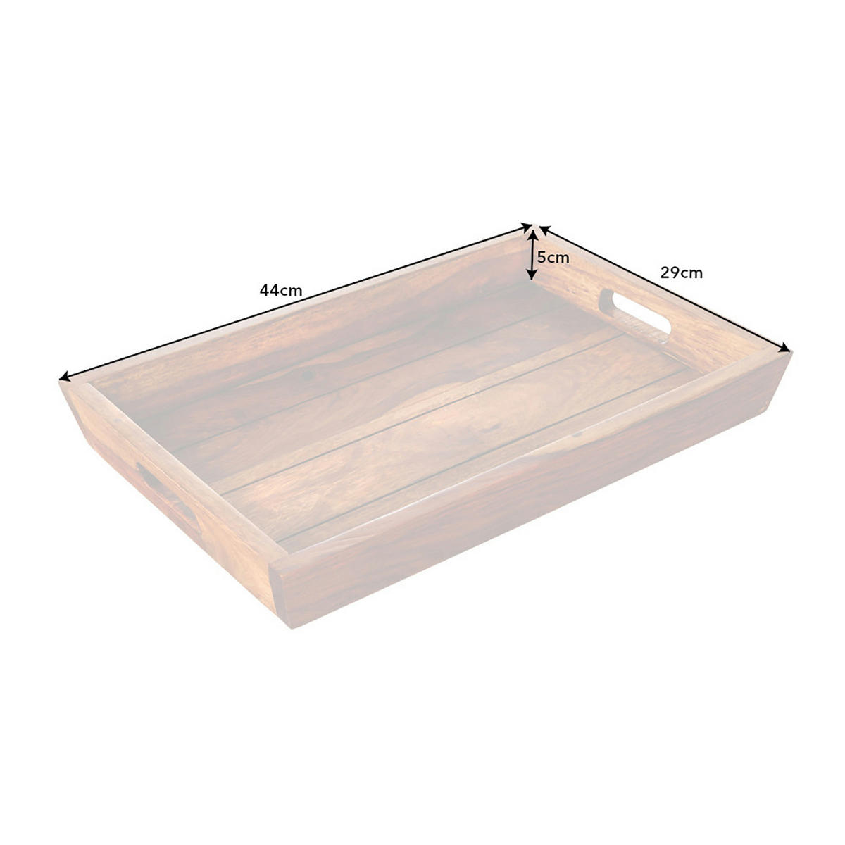 TABLETT MAKASSAR Sheesham Natur 45 cm - Braun, Holz (5cm) - riess-ambiente