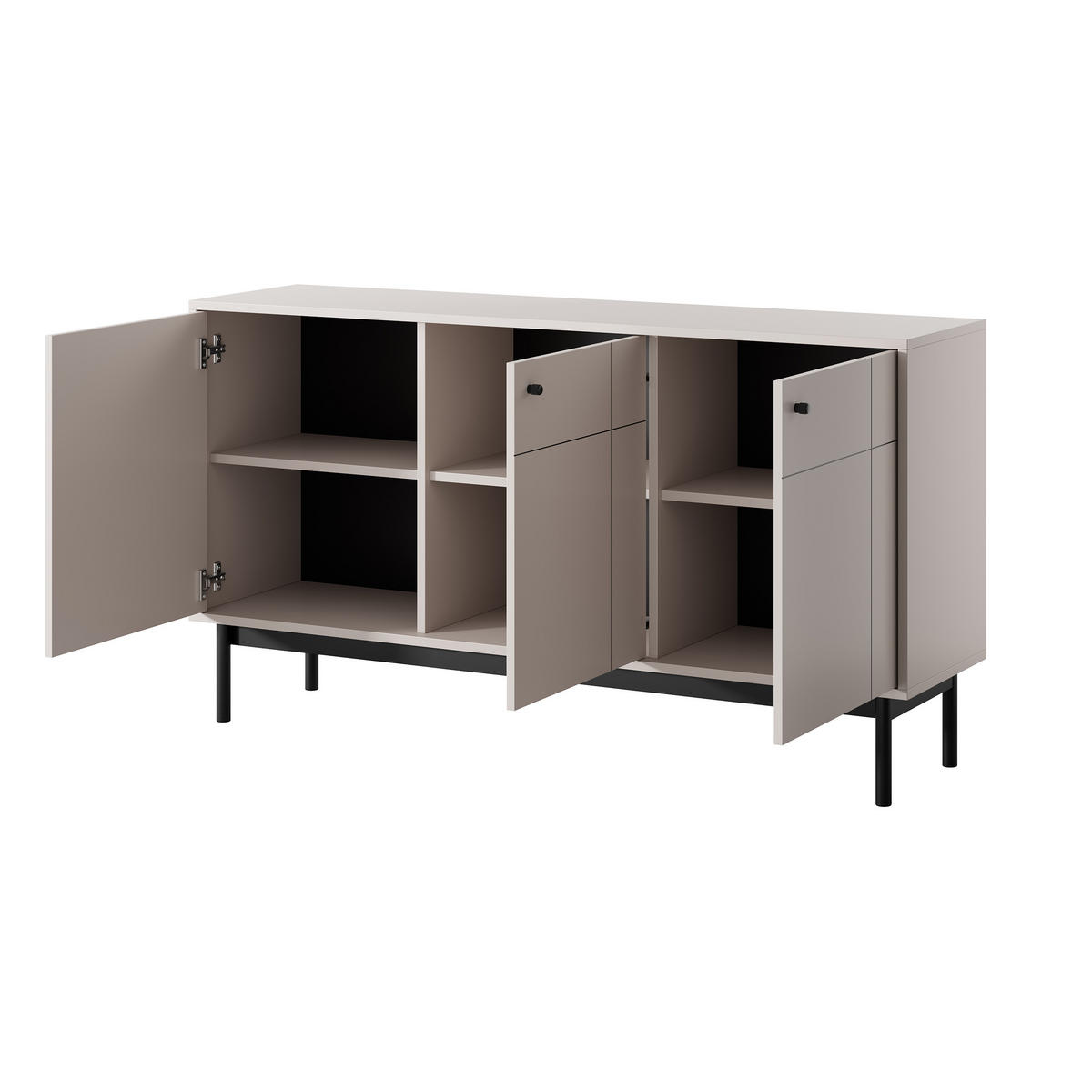SIDEBOARD GIAPPONESE 154/84/39 cm mit 3 Türen Kaschmir - Kaschmir, Holzwerkstoff (154/84/39cm) - MASSENO