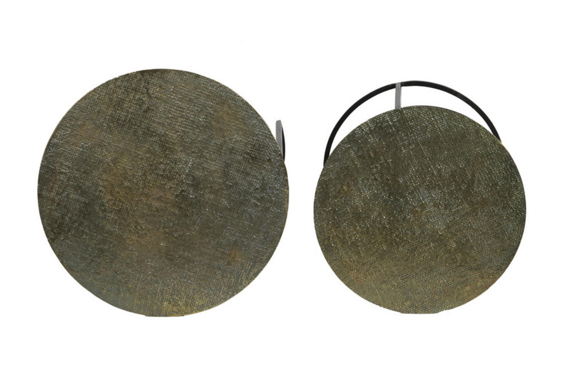 BEISTELLTISCH Rengo Bronze Ø49/52 cm 2er-Set - Bronzefarben, Metall (49/49/52cm) - Light & Living