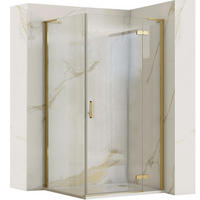 DUSCHKABINE Rea Hugo 100x80 Gold Brush - Goldfarben, Glas (100/80/200.5cm) - REA