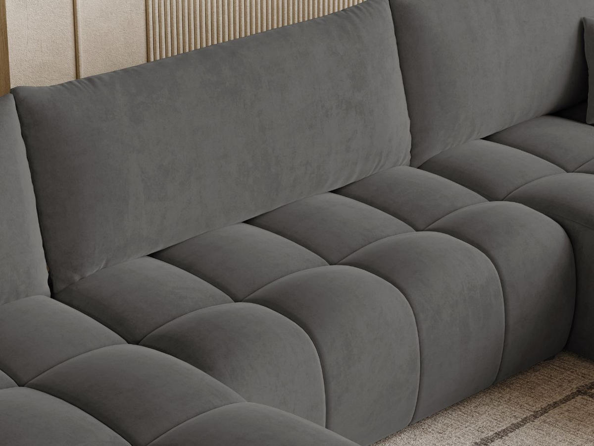 ECKSOFA U Neva Dunkelgrau - Dunkelgrau, Holz/Textil (370/170cm) - Graingold