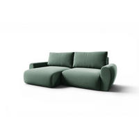 ECKSOFA Galan Mit Schlaffunktion - Grün, Holzwerkstoff/Textil (253/153cm) - Fun Möbel