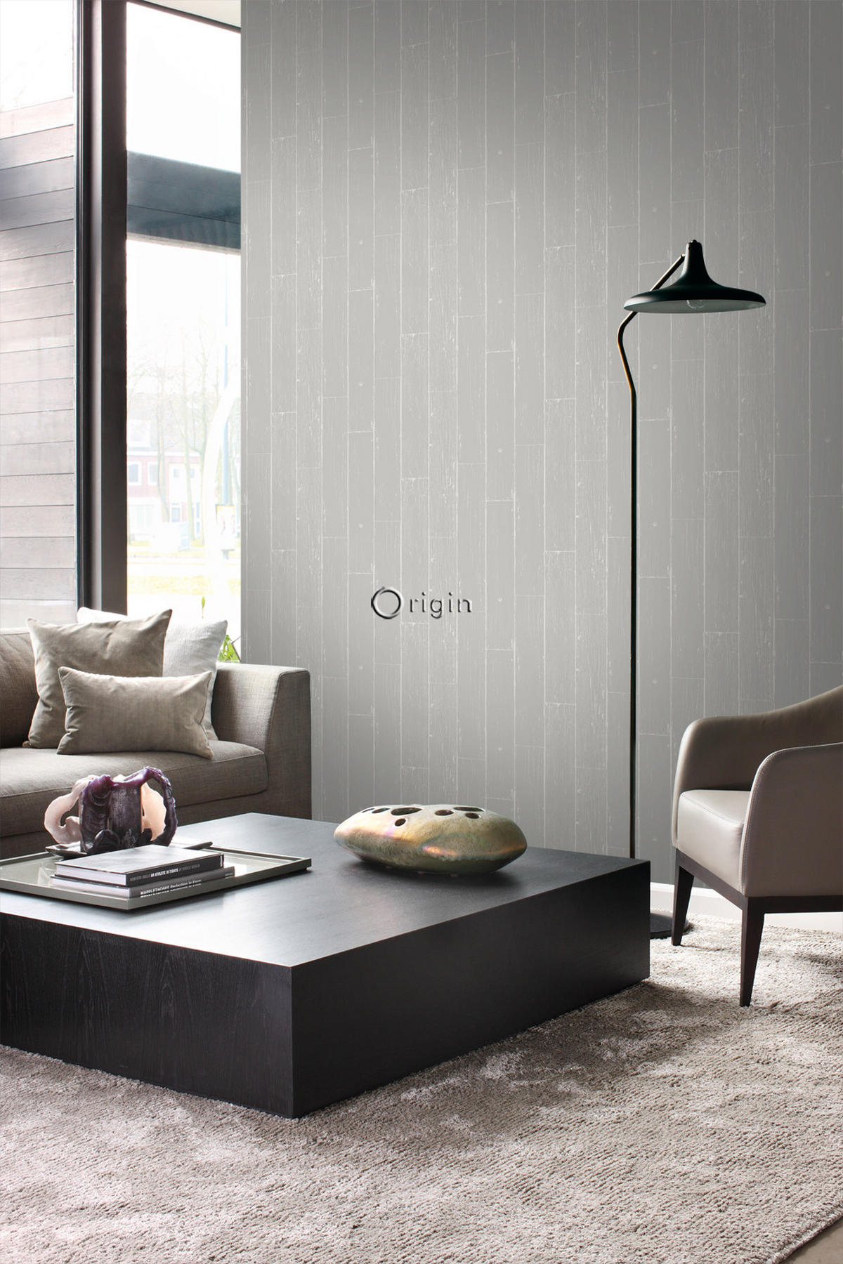 TAPETE Holz-optik 53 cm x 10.05 m - Grau, Papier (53/1000cm) - Origin Wallcoverings