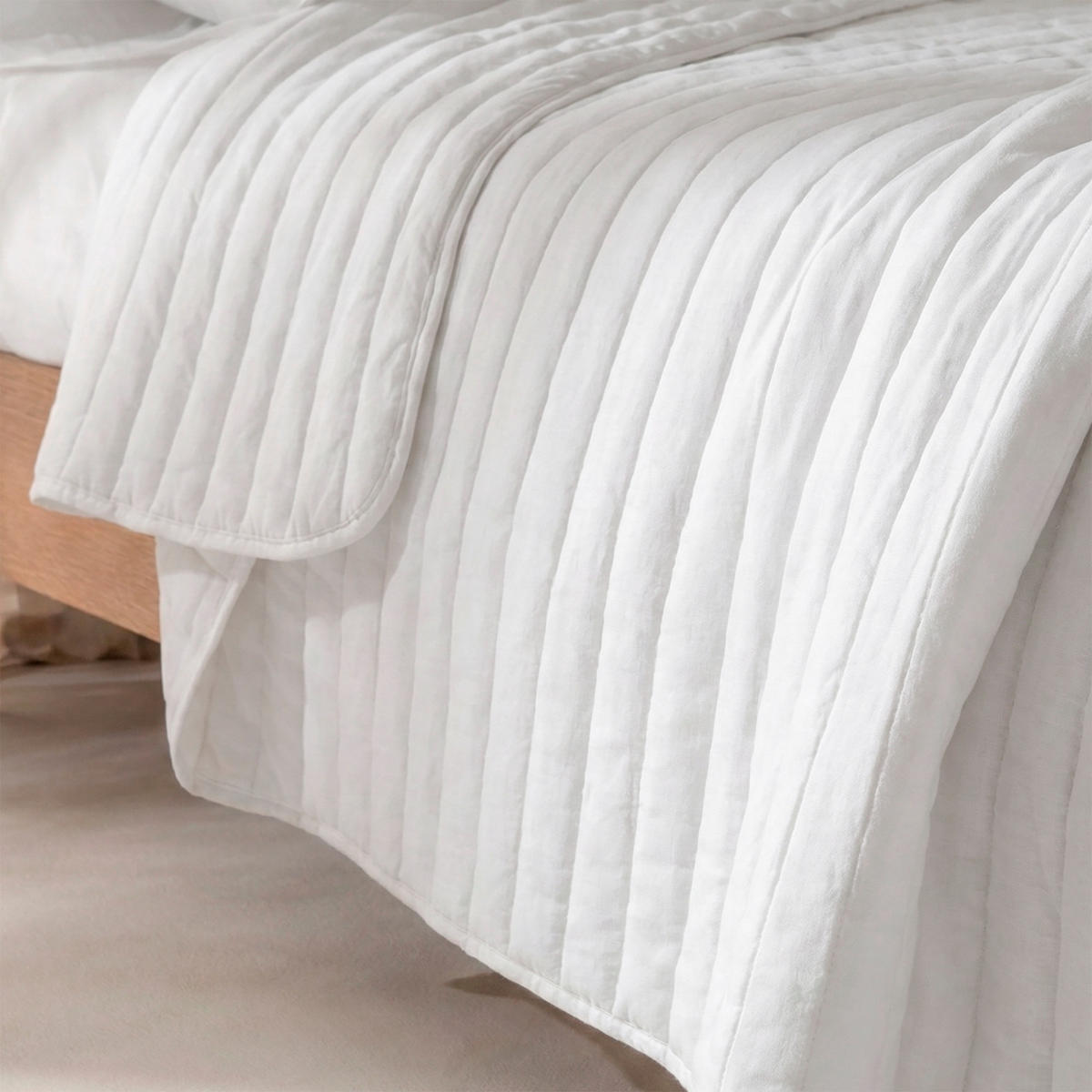 TAGESDECKE dash 270x260 cm (bett 160/180) weiss - Weiß, Textil (270/260cm) - Happy Friday