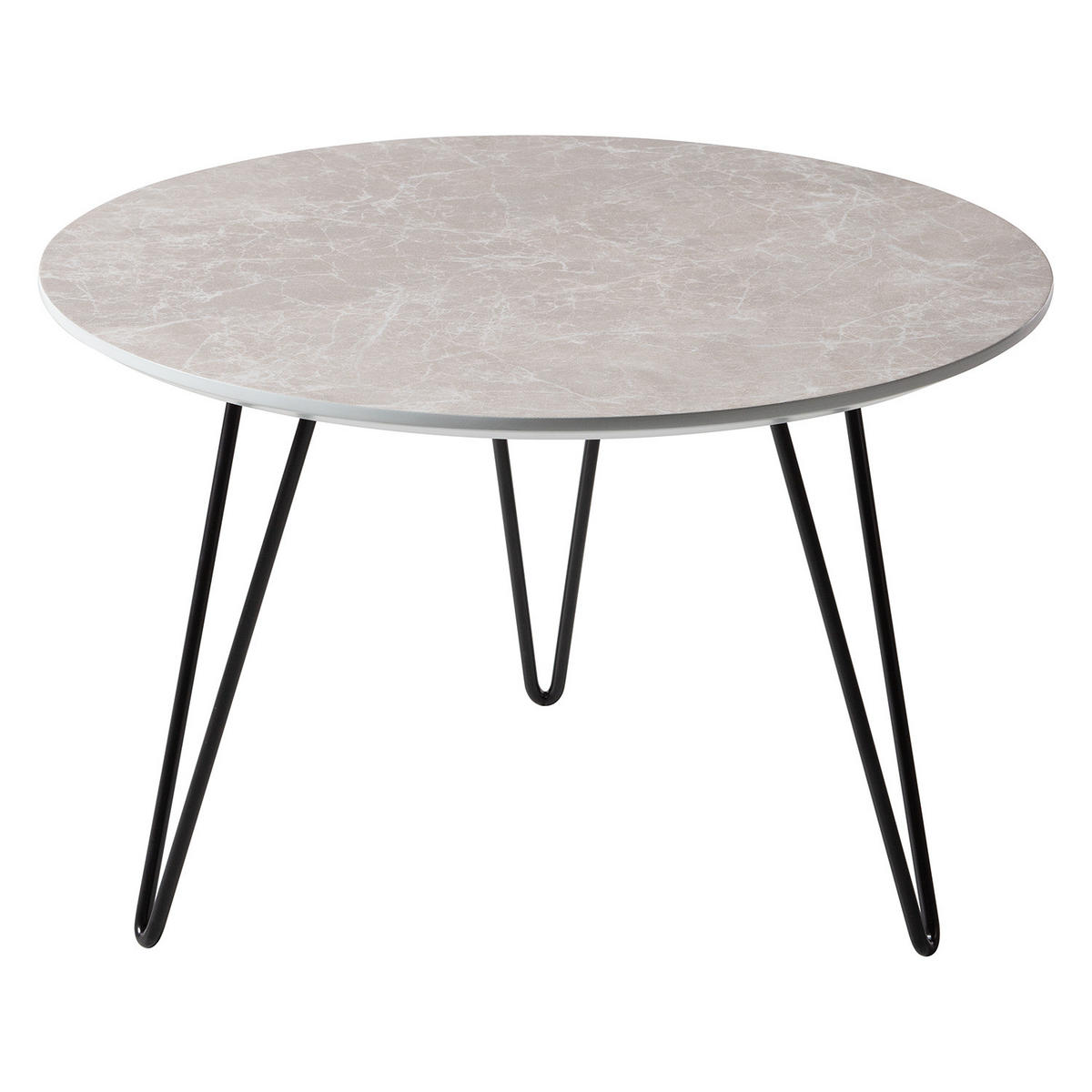 COUCHTISCH - Marmor Hellgrau Dekor / Schwarz - Hellgrau/Schwarz, Holzwerkstoff/Kunststoff (60/60/38cm) - home24