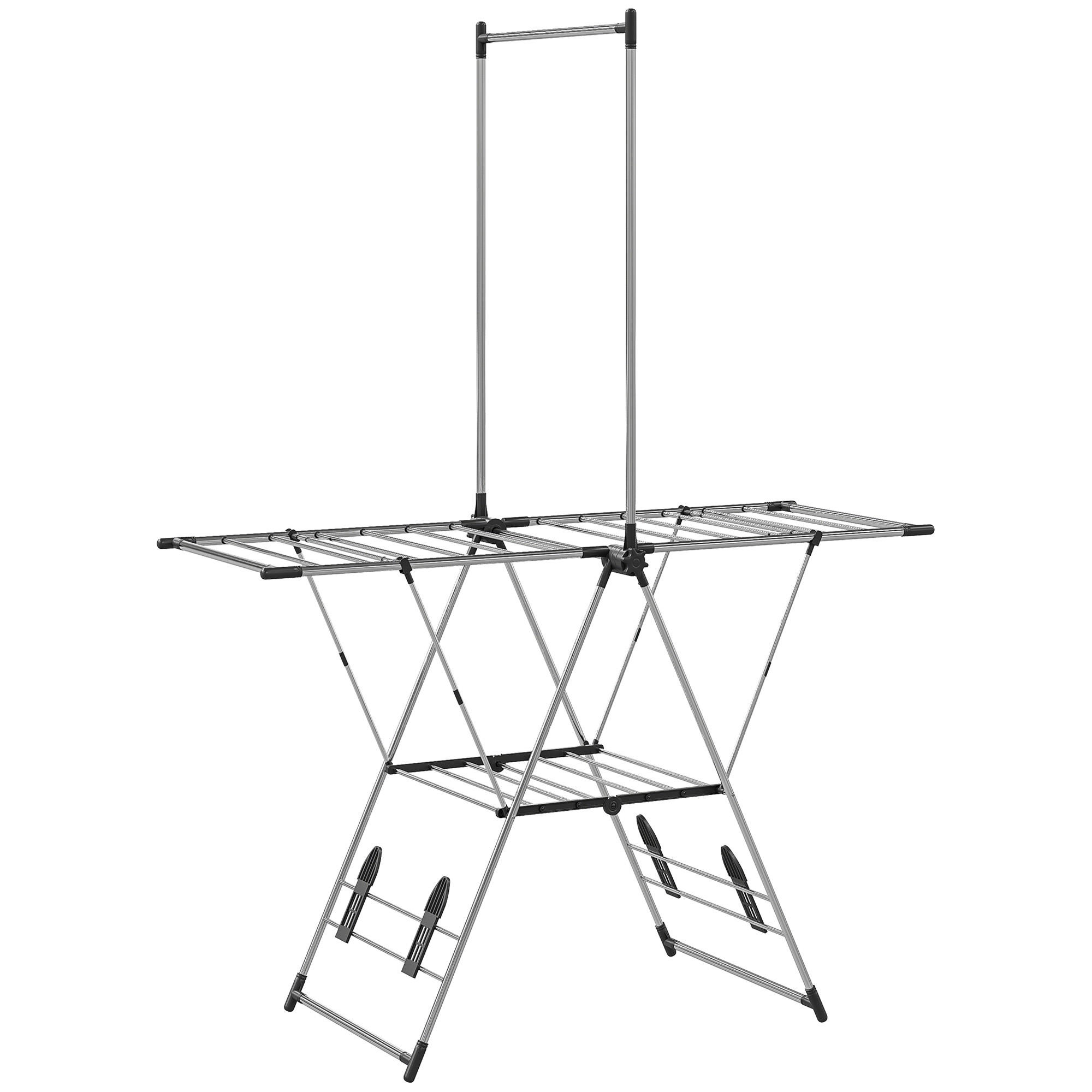 ZUSAMMENKLAPPBARER Kleiderständer 139/62,5/201 cm silber - Silberfarben, Metall (139/201/62.5cm)