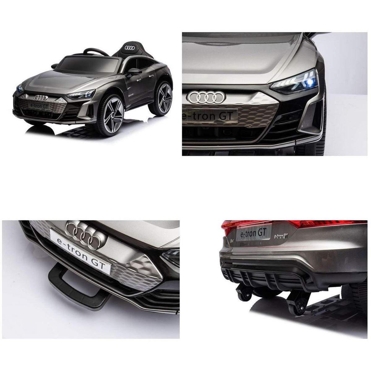 KINDER ELEKTROAUTO Audi E-Tron GT blau EVA-Reifen, Softstart, Stoßdämpfer, Fernbedienung, Musikfunktion - Blau, Kunststoff (115/56/40cm) - Es-Toys