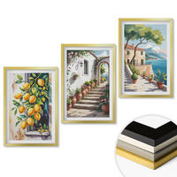 WANDBILDER 3er Set - 40x60 cm Goldrahmen - Zitronen, Blumen, Meerblick - Goldfarben, Kunststoff (40/60cm) - ArtPrintCave