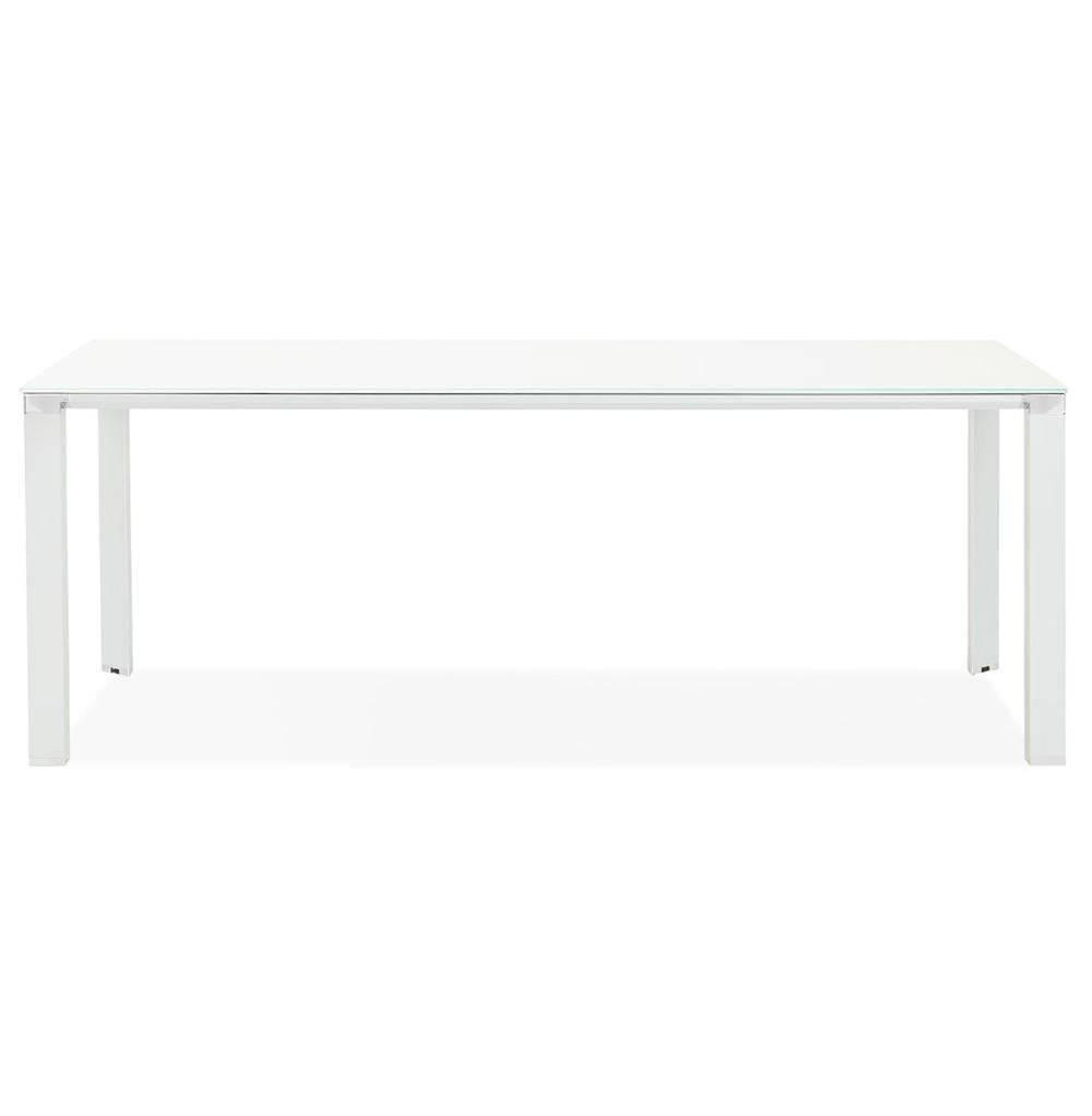 SCHREIBTISCH Glas Chromakzente Für Besprechungsraum KERIX, Weiß 200x100x74 cm - Weiß, Glas/Metall (100/200/74cm) - KADIMA DESIGN