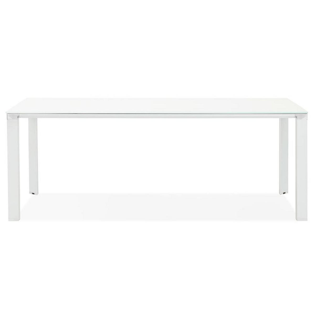 SCHREIBTISCH Glas Chromakzente Für Besprechungsraum KERIX, Weiß 200x100x74 cm - Weiß, Glas/Metall (100/200/74cm) - KADIMA DESIGN