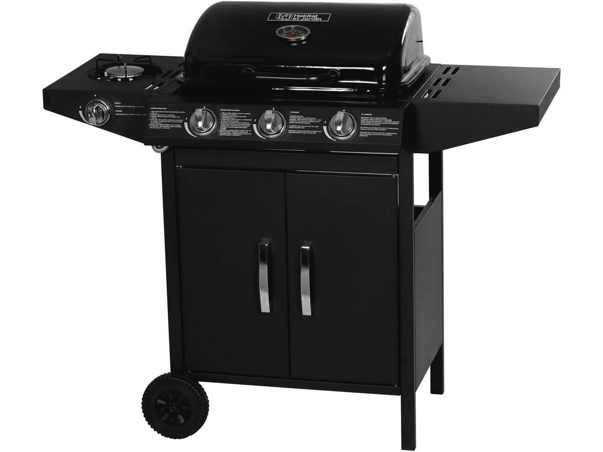 GASGRILL festa 4 Schwarz - Grau, Metall (54/94/109cm) - Habitat Garten