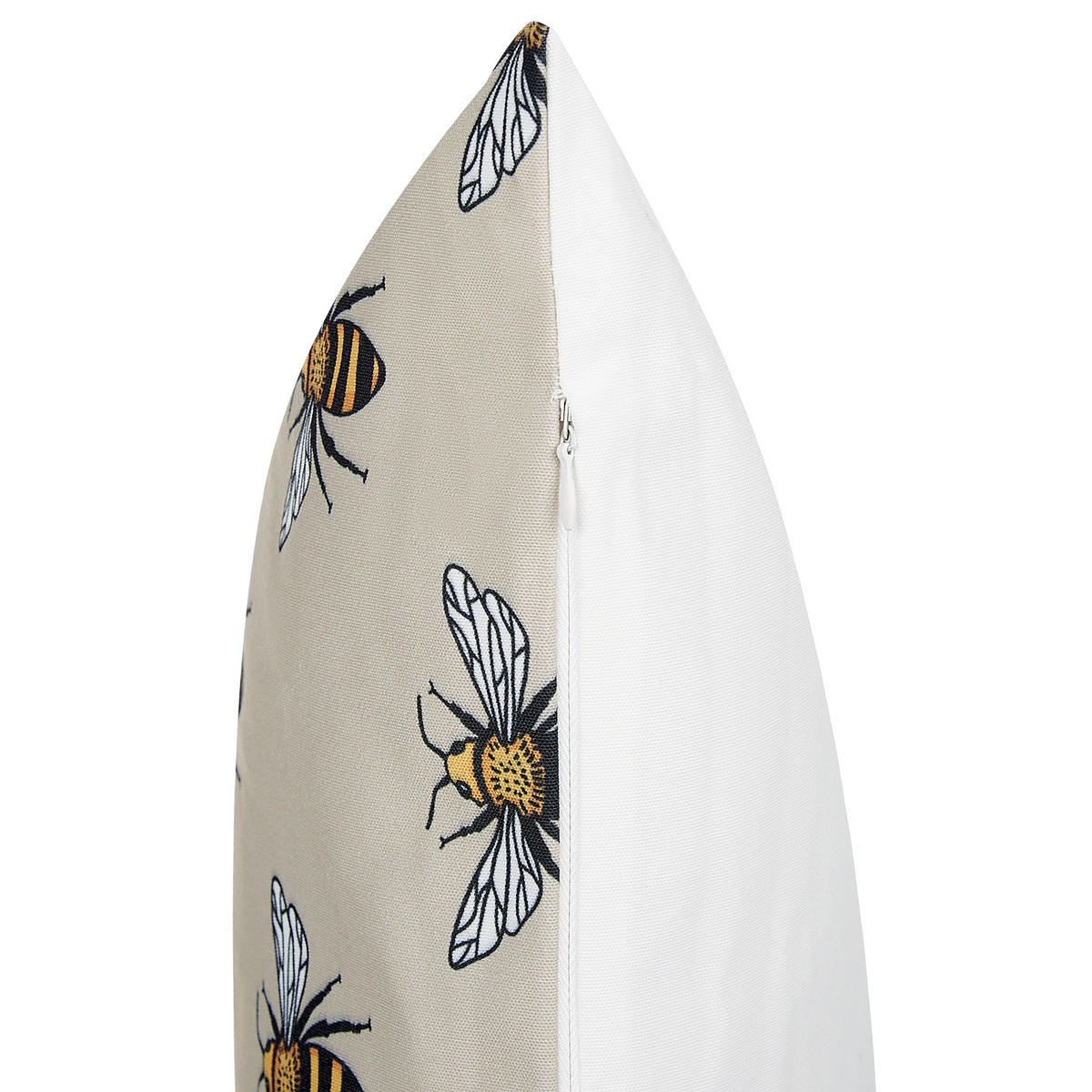 GARTENKISSEN 2er-Set Bienenmuster beige 45/45 cm Canneto - Beige, Textil (45/45cm) - Beliani