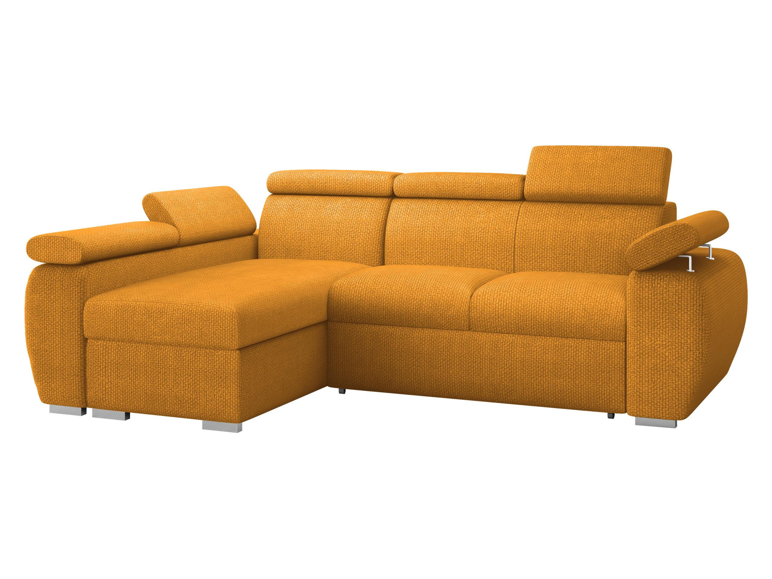 ECKSOFA Boston Mini, Seite: Links - LC+2R - Chromfarben/Currygelb, Holz/Textil (255/170cm) - MIRJAN24