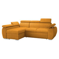 ECKSOFA Boston Mini, Seite: Links - LC+2R - Chromfarben/Currygelb, Holz/Textil (255/170cm) - MIRJAN24