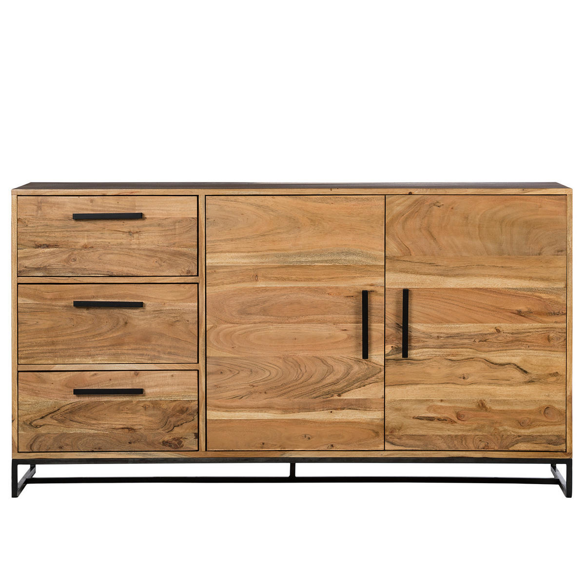 SIDEBOARD - Akazie massiv - Akaziefarben, Holz (145/80/40cm) - home24
