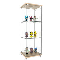 GLASVITRINE 36,5/42,5/120 cm naturfarben aus MDF und Glas mit LED-Beleuchtung - Naturfarben, Holzwerkstoff (42.5/120/36.5cm) - OKWISH