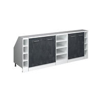 KUHINJSKI ORMAR ZA KOSINE KROVA R-Line Crni Beton 210 cm Set od 5 ormarićnih korpusa, dubina 60 cm - bijela/crna, drvni materijal (210/83.8/60cm) - Vicco