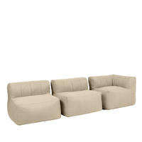 SITZSACK-SOFA Outdoor 3 tlg.: Ecksessel, 2 Sessel - Beige, Textil (290/68/100cm) - icon