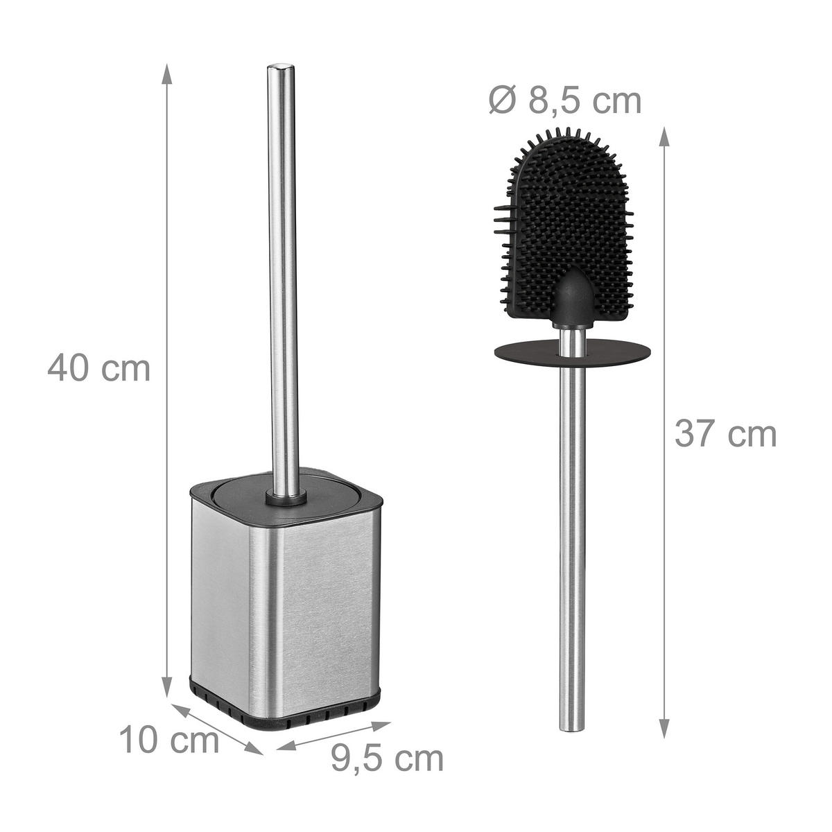 TOILETTENBÜRSTE - Silberfarben, Kunststoff/Metall (9.5/40/10cm) - Relaxdays