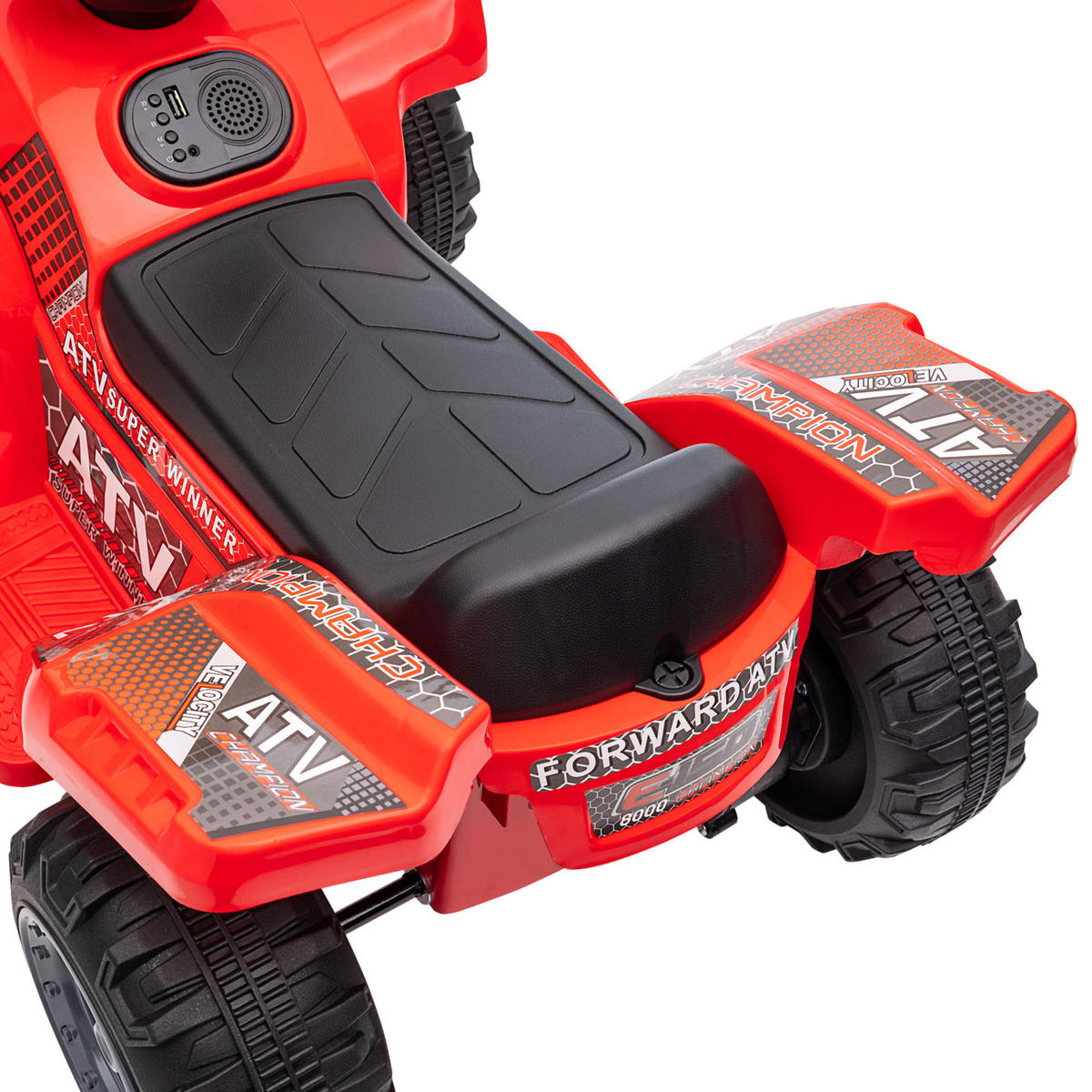 KINDERQUAD DE-06100 6V mit Musik und Vorwärtsfunktion Rot - Rot, Kunststoff/Metall (70/42/45cm) - ComfortXL