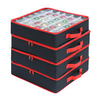 4XWEIHNACHTSKUGEL-AUFBEWAHRUNGSBOX - Schwarz, Wellpappe/Kunststoff (33/9/33cm) - Relaxdays