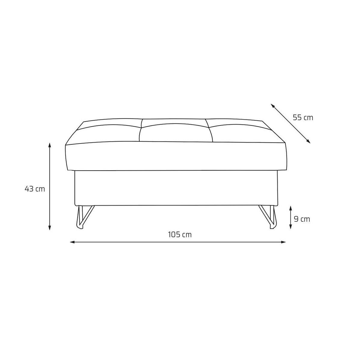 POUF JUNIOR 105x55 cm Velours Dunkelgrün - Dunkelgrün/Schwarz, Holz/Textil (105/43/55cm) - Muffo