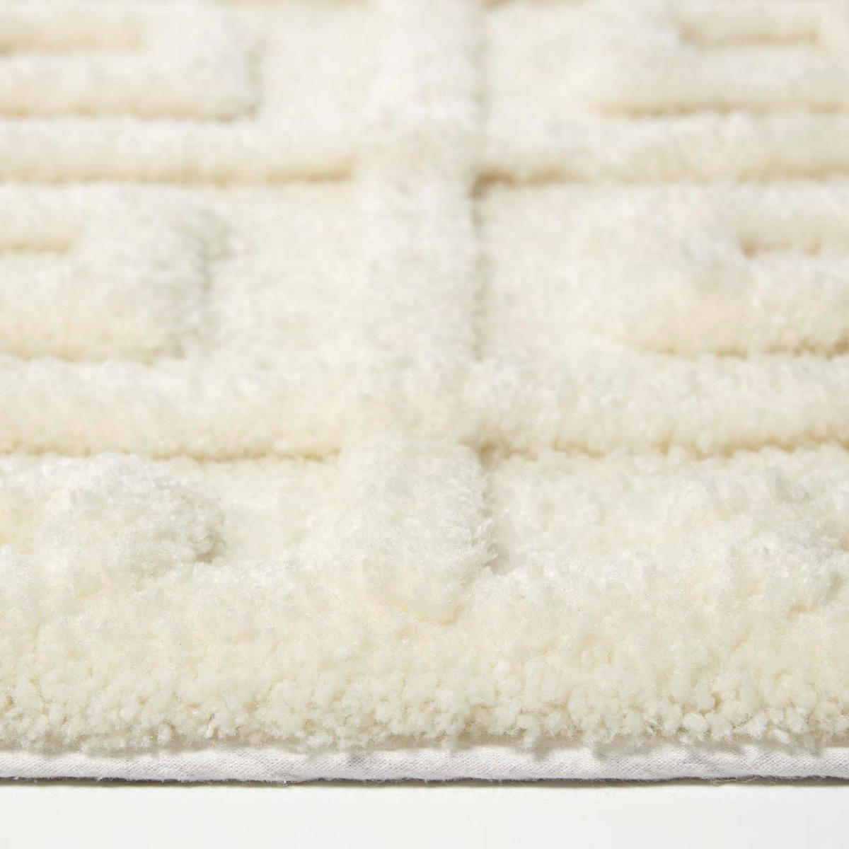 BADEMATTE 50/80 cm geometrisch - Creme, Textil (50/80cm) - Homescapes