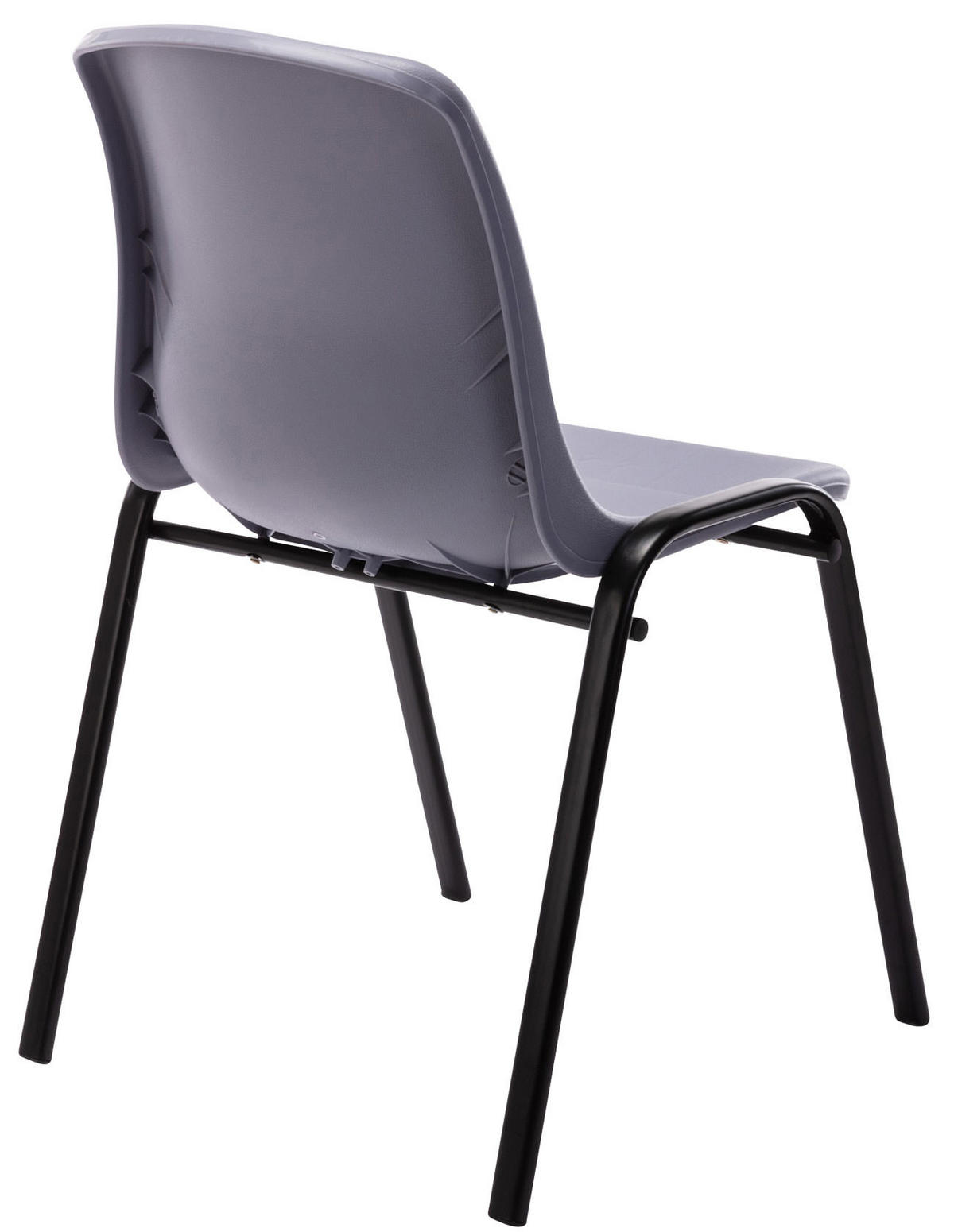 STUHL 4er Set Kunststoff grau - Schwarz/Grau, Kunststoff/Metall (47/76/52cm) - CLP