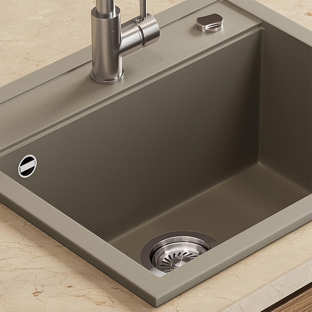 UMYVADLO Paris Beton - šedá, keramika (57/20/51cm) - Bergstroem