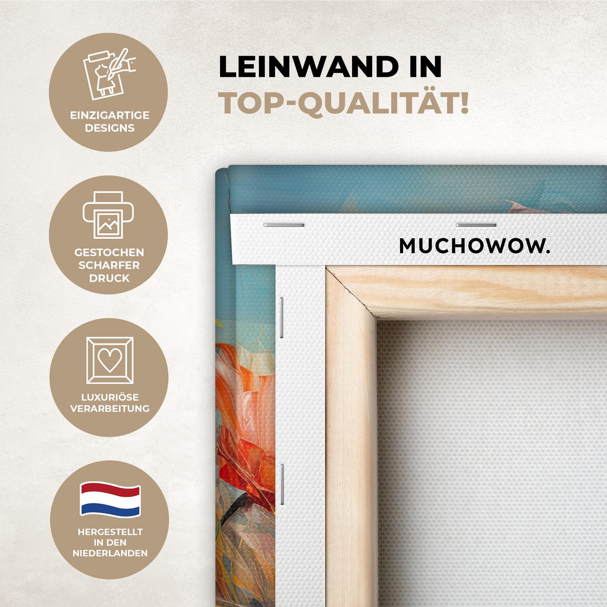 LEINWANDBILD Blumen - Aquarell - Kunst - Botanisch - Natur 20x30 cm - Orange, Textil (20/30cm) - MuchoWow