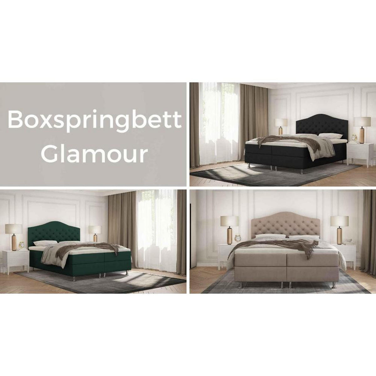 BOXBETT Glamour Bonellfederkern inkl. 7-Zonen Topper T-30 - BOXBETT mit Bettkasten - Gelb, Holz/Holzwerkstoff (180/200cm) - Best For Home