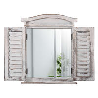 WANDSPIEGEL MIT FENSTERLÄDEN Weiß - Weiß, Holz (42/53/5cm) - MCW
