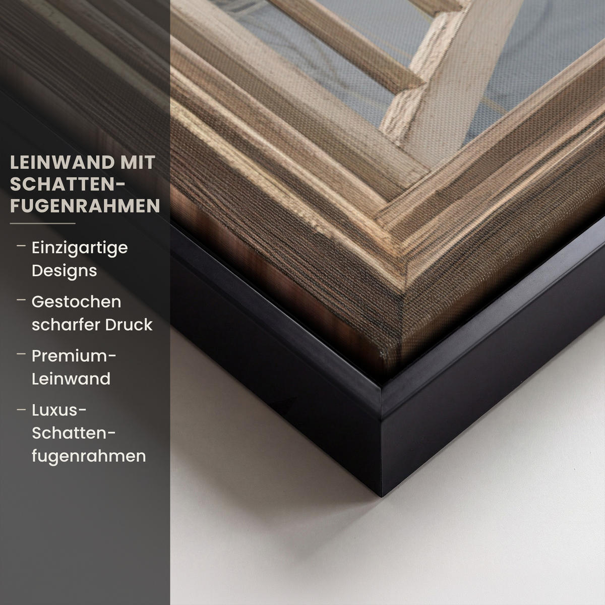 LEINWAND Bilder mit Rahmen - Ausblick - Strand - Dünen - Meer - Natur - 60x40 - Sandfarben, Textil (60/40cm) - MuchoWow