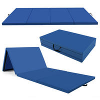 GYMNASTIKMATTE Navy - Dunkelblau, Leder (300/117cm) - COSTWAY