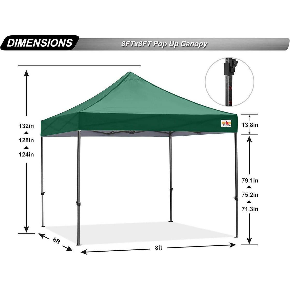 PAVILLON Pop-Up 2,5 x 2,5 M Dunkelgrün Wasserdicht - Olivgrün, Textil (250/210/250cm)