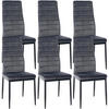 STUHL 6er Set Samt grau - Grau, Textil/Metall (41.5/99/40cm) - CLP