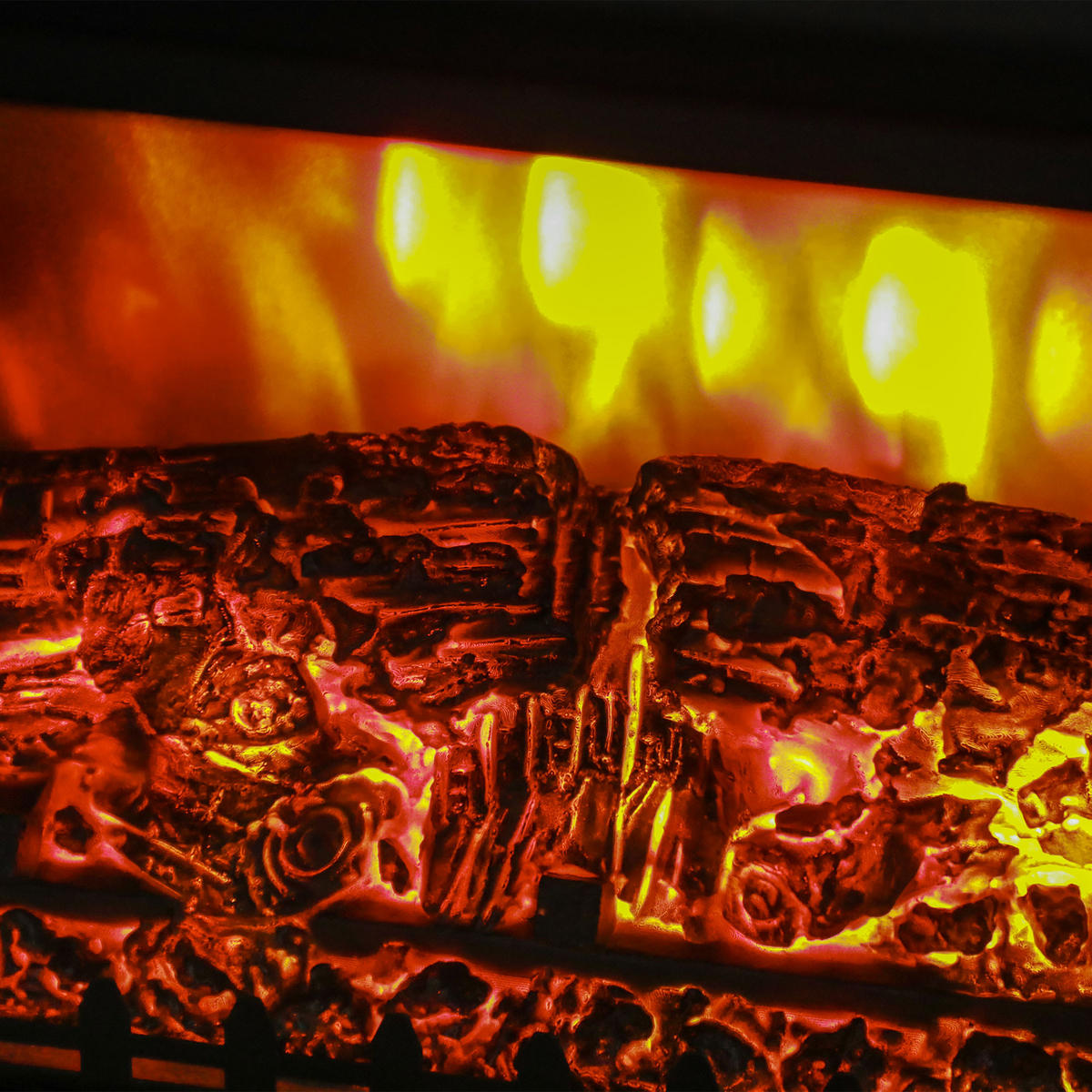 ELEKTROKAMIN 1800 W Elektrischer Kamin mit Heizung, LED-Flammeneffekt, Schwarz - Schwarz, Metall (21/47/36cm) - HOMCOM