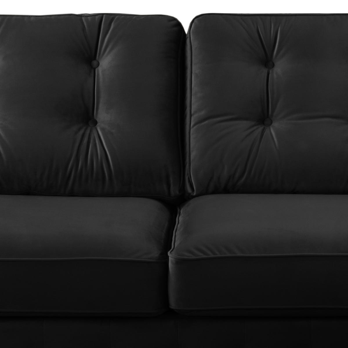 ECKSOFA mit Longchair - Samt - Anthrazit, Textil (302/166cm) - home24