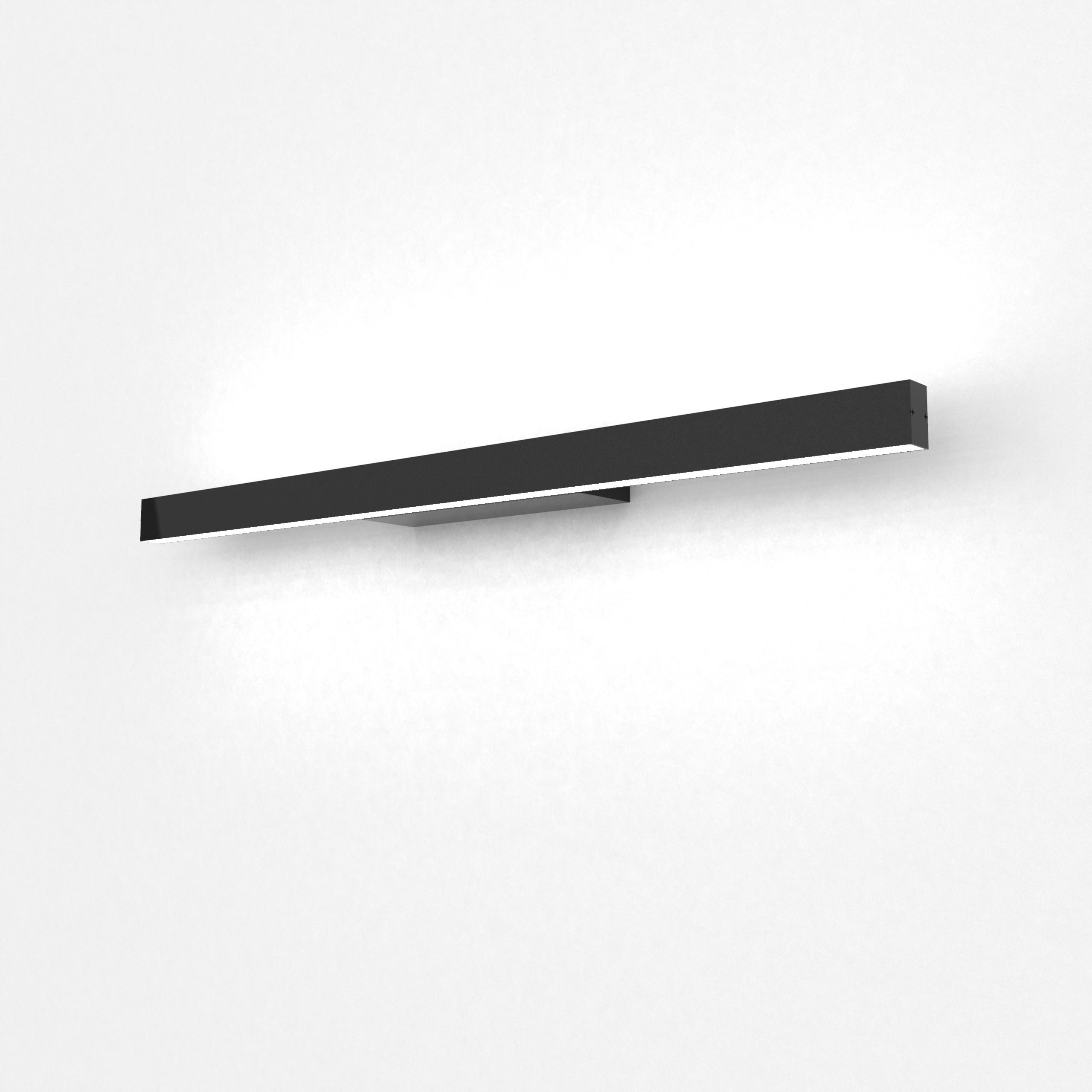 Lumicom Led-Wandleuchte Schwarz Hochglanz 60x3.1x7 cm