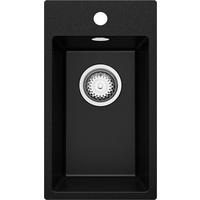 SPÜLBECKEN Riga, 2-er set Schwarz 28/50 cm 1 Becken + Ablauf-Set ab 30er Unterschrank - Chromfarben/Schwarz, Kunststoff (28/20/50cm) - Primagran