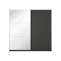 SCHWEBETÜRENSCHRANK 2-Türen mit Spiegel in Graphit - Graphitfarben, Holzwerkstoff (60/207/200.6cm) - Home Collective