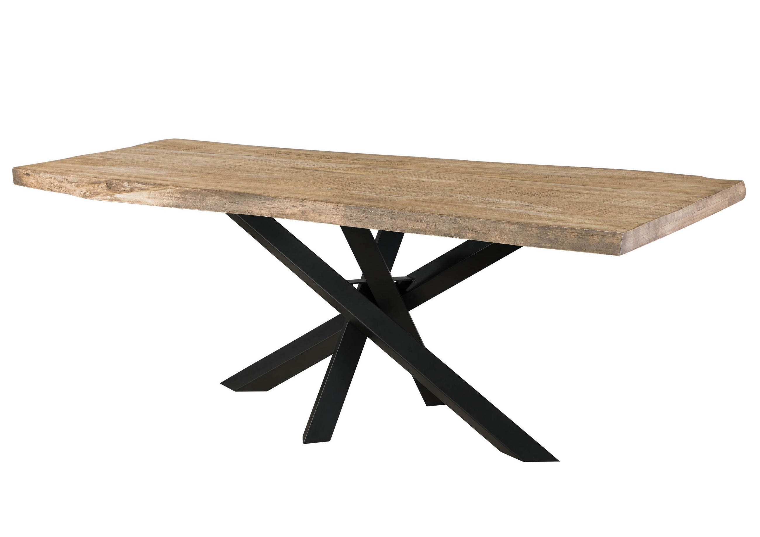 BAUMTISCH Mango 220x100x79 beige lackiert / Mikado-Beine anthrazit matt FREEFORM 5 - Beige/Anthrazit, Holz (220/100/79cm) - Massivmoebel24
