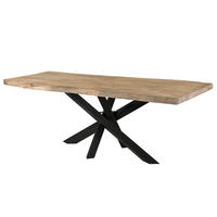 BAUMTISCH Mango 200x100x79 beige lackiert / Mikado-Beine anthrazit matt FREEFORM 5 - Beige/Anthrazit, Holz (200/100/79cm) - Massivmoebel24