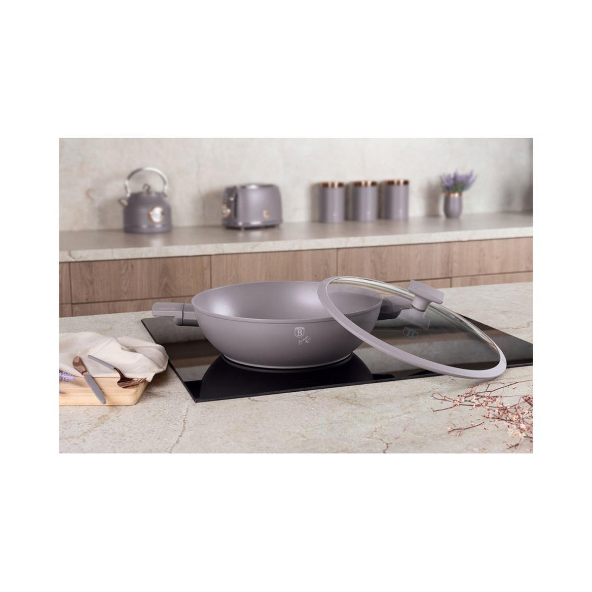 WOK mit Deckel 30cm Bh-8095 55832 - Grau, Metall (30cm) - Berlinger Haus