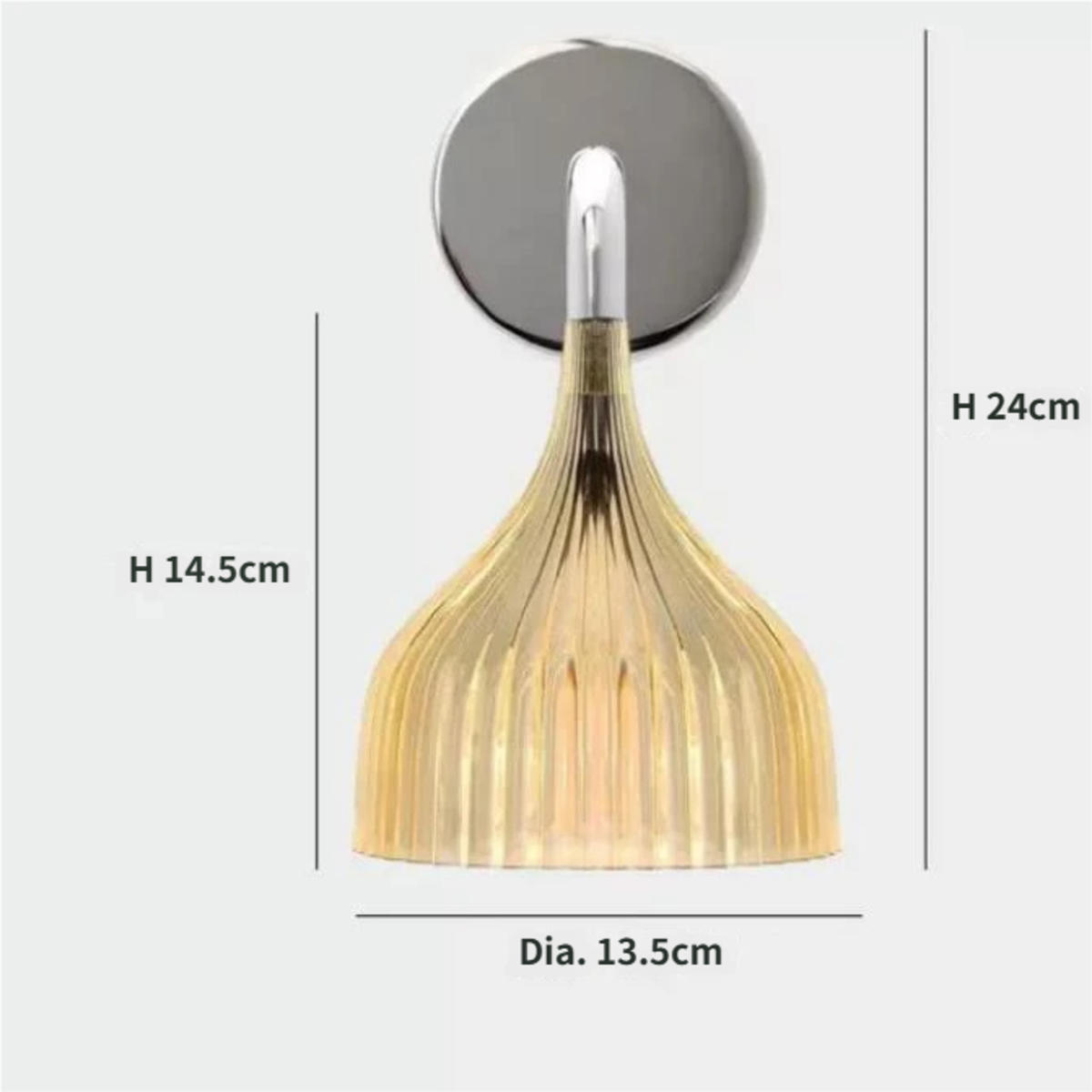WANDSTRAHLER Dreifarbiges Licht 13.5/13.5/24 cm - Weiß, Metall (13.5/24/13.5cm) - Authentics
