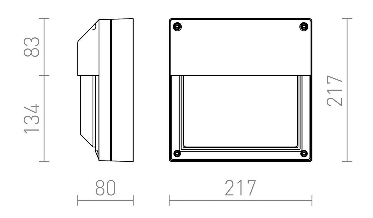 AUSSENLEUCHTE DELTA 215 Anthrazitgrau 15 W IP54 - Grau, Metall (21.7/21.7/8cm) - Rendl