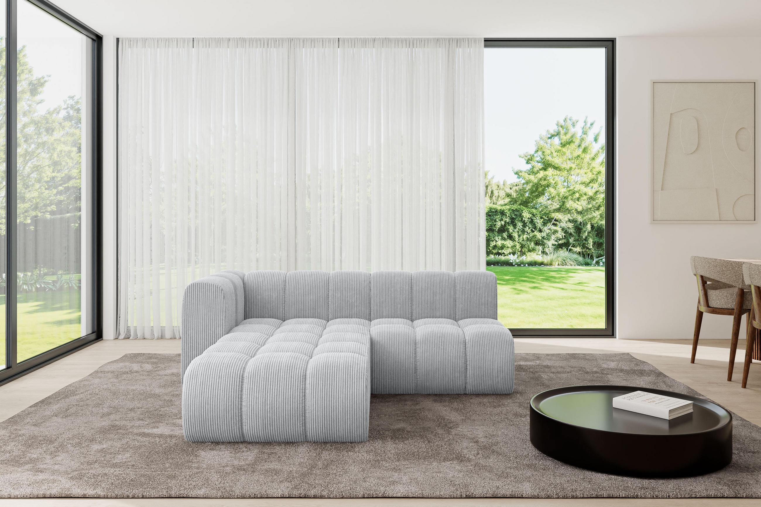 ECKSOFA modulares Sofa Darnel-L1 - 205x177x70 cm Grau - Grau, Holzwerkstoff/Textil (205/177cm) - ALTDECOR