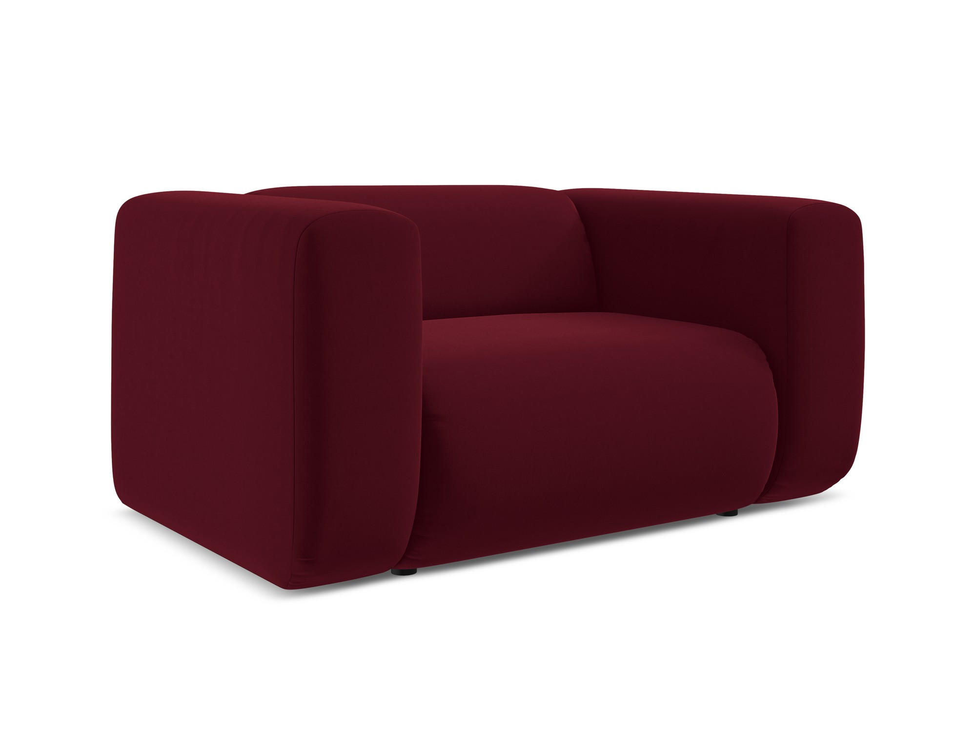 SESSEL Samt Stoff Rot - Bordeaux/Rot, Kunststoff/Textil (137/70/89cm) - Makamii